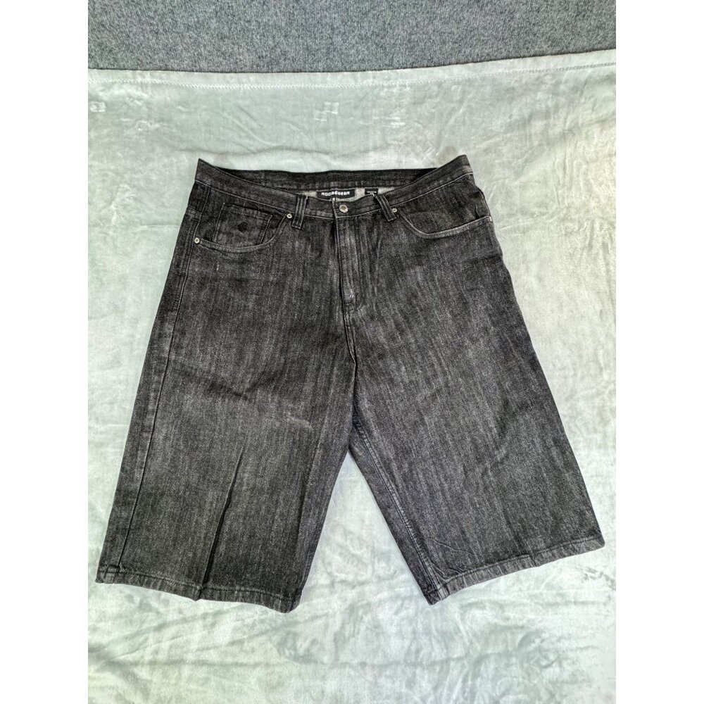 Rocawear mens 40 jean denim shorts black Embroidered vintage Y2K Skater streetwe